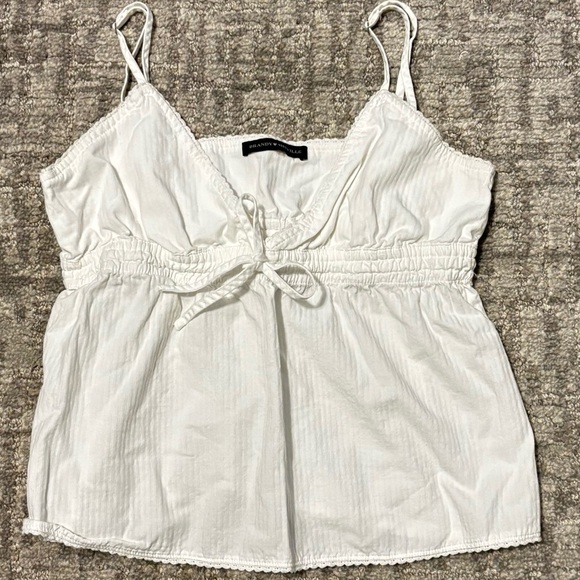 Brandy Melville Tops - Brandy Melville/John Galt White Tiffany/Edith Front Tie Tank ♡ 14 x 15 (small)